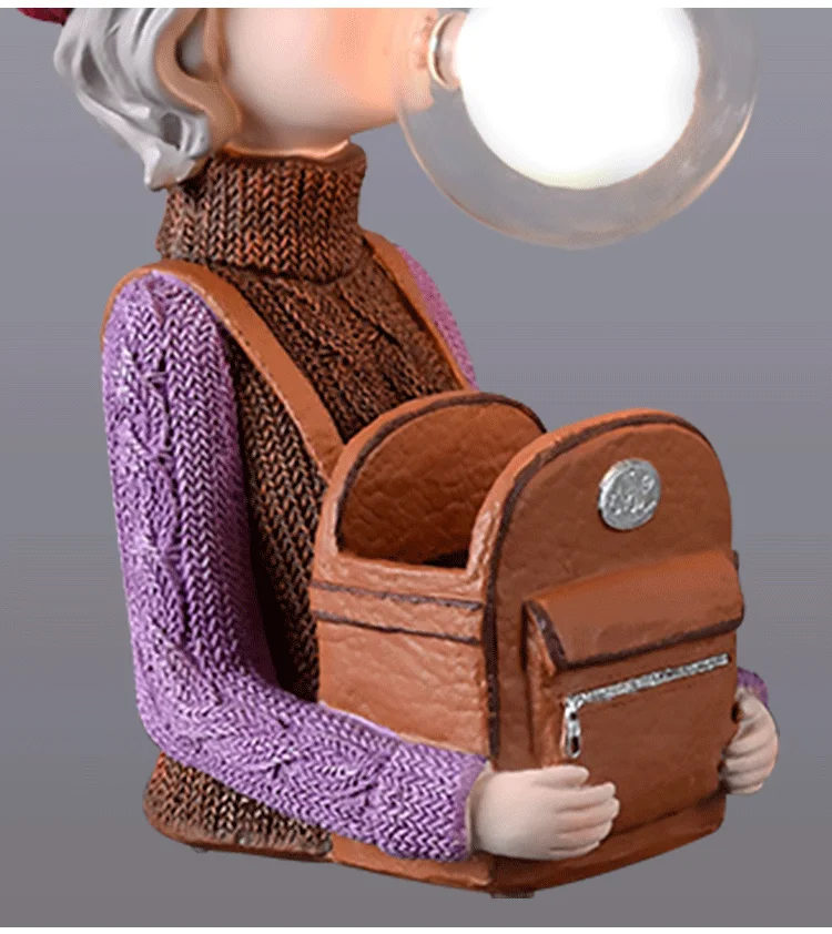 Niedliche Bubble Sweater Mädchen Tischlampe Augenschutz Schreibtischlampe Nordische Kreative Nachttischlampe Kinderzimmer Schlafzimmer Studierzimmer Harz LED-Beleuchtung – Detail 10