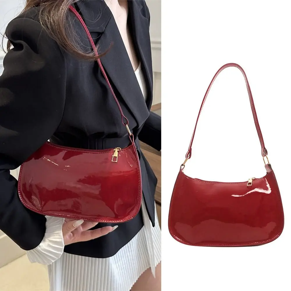 

Trendy New Design Women's Shoulder Bag Leather Sweet Solid Color Armpit Bag Luxury Gentle Small Handbag Lady