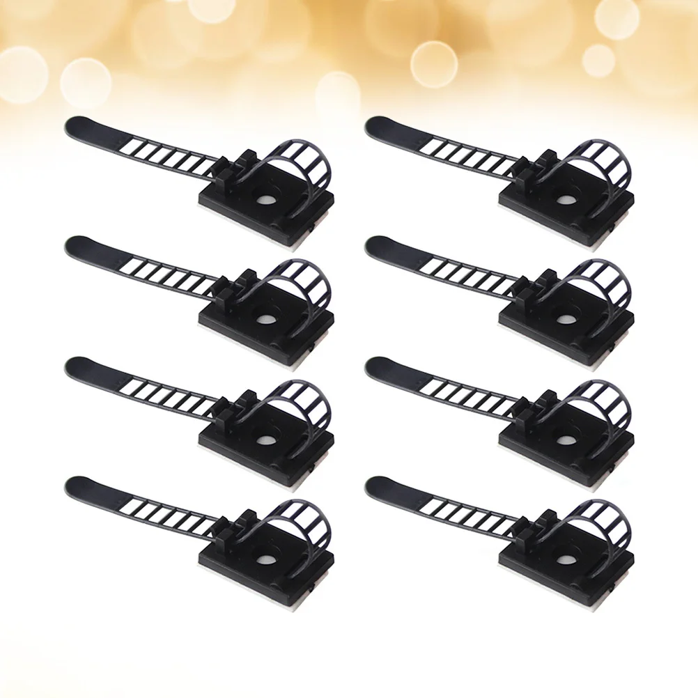 

200Pcs Wire Ties Holder Adhesive Cable Management Clips for Cord Organizer Fixer Clamp Mount on Wall Desktop Flat Surface Tidy