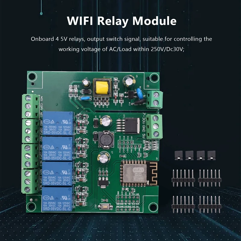 2X ESP8266 ESP-12F WIFI Relay Module 4Channel AC90-250V/DC7-30V/5V Delay Relay Switch For ARDUINO IDE Smart Home