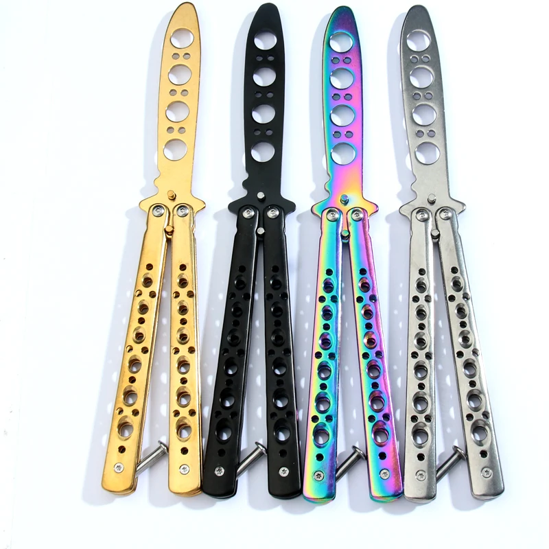 Portable Butterfly Knife Trainer Portable Stainless Steel Pocket Practice Knife Training Tool for Outdoor Games нож складной