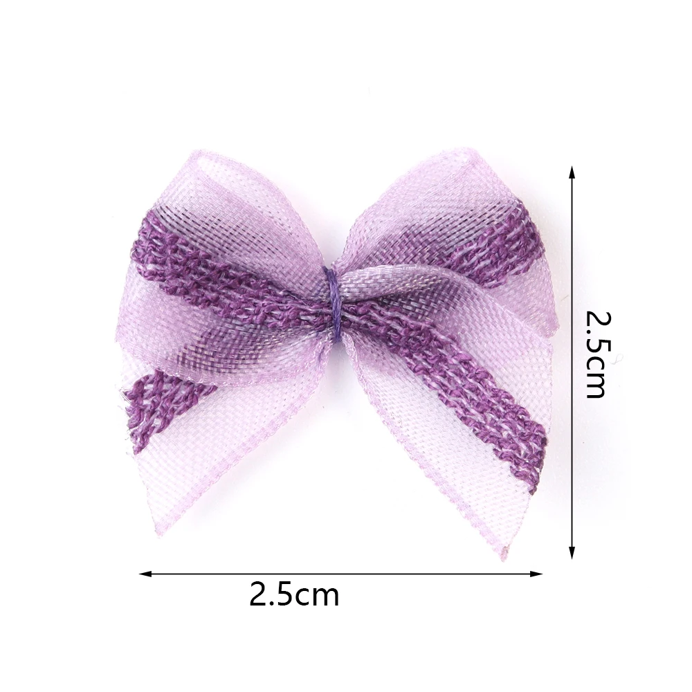 30 piezas de lazos de malla de 2.5x2.5cm, lazos de encaje multicolor, mini lazos de poliéster, lazos de cinta con forma de flor para manualidades, decoración de uñas y manicura.