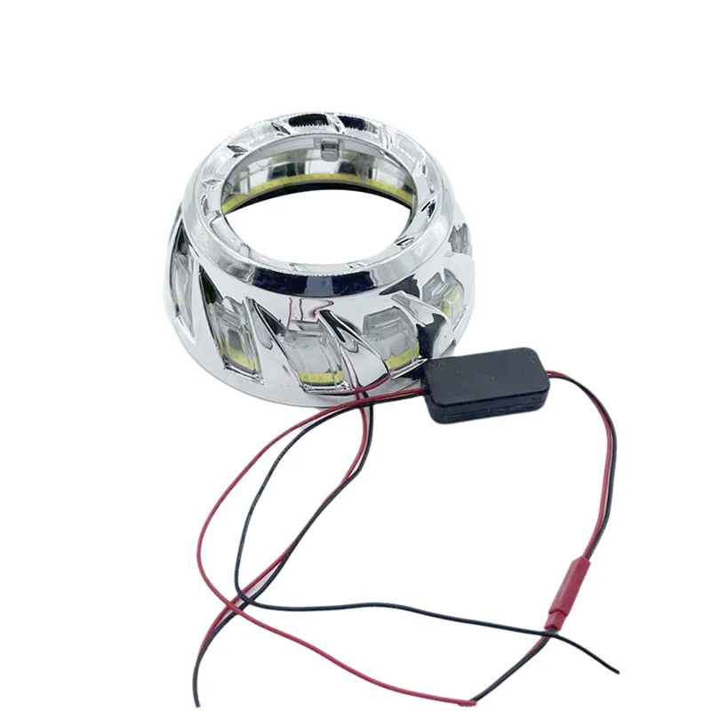 

3 Inch Xenon LED Projector Lens Spiral Shroud 2PCS Headlight Modification Accessory White Light Daylight Cover Integrate
