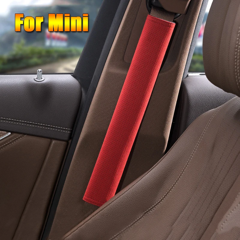 Car Seat Belt Cover Suede Safety Belt Shoulder Cover Protection Pad For BMW Mini JCW F56 F55 F54 F57 F60 R55 R56 R57 R58 R59