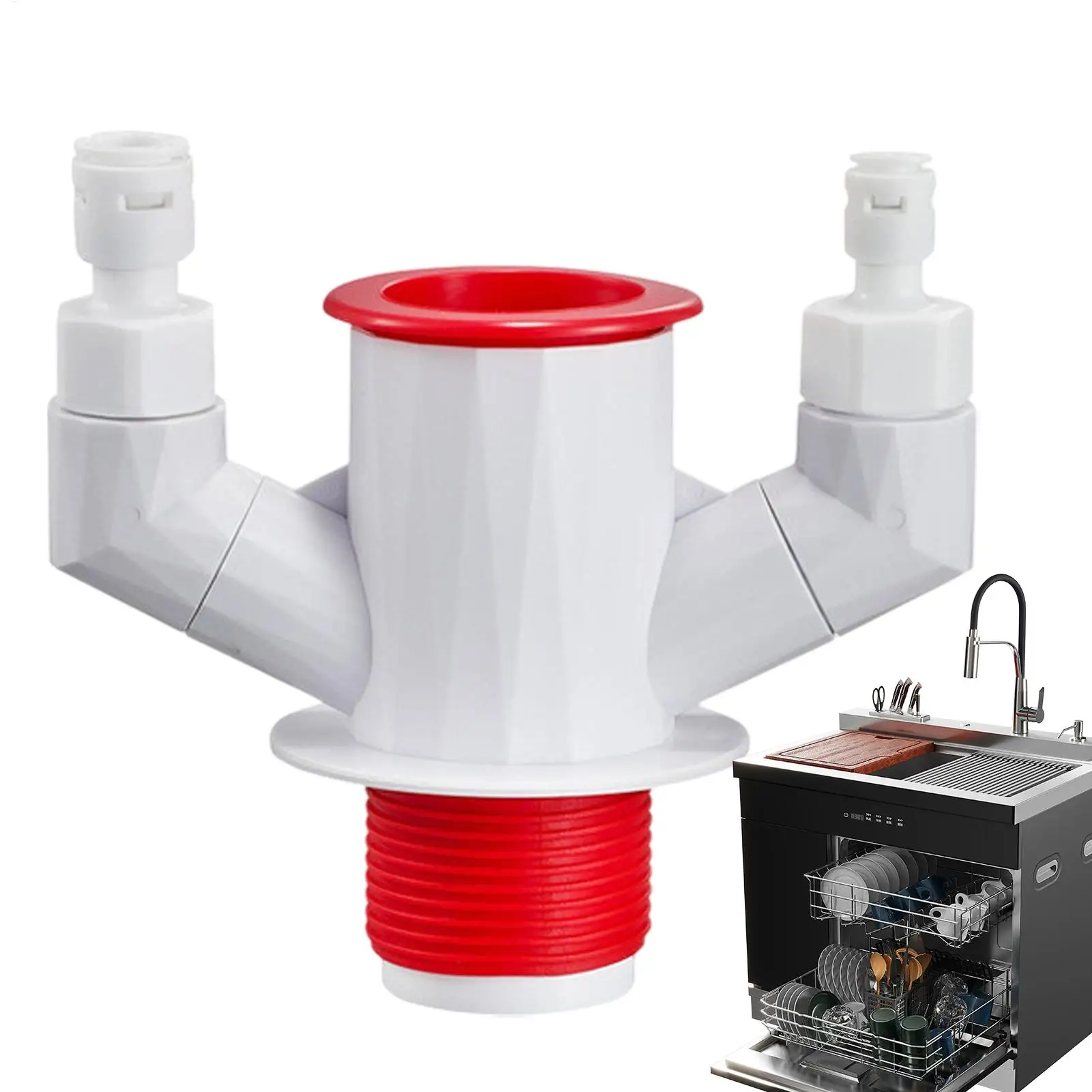 المطبخ المجاري تيز 3-Way مكافحة انسداد موصل المطبخ تيز المشتركة للعائلة الأصدقاء داخلي الحمام بالوعة غسالة صحون #1
