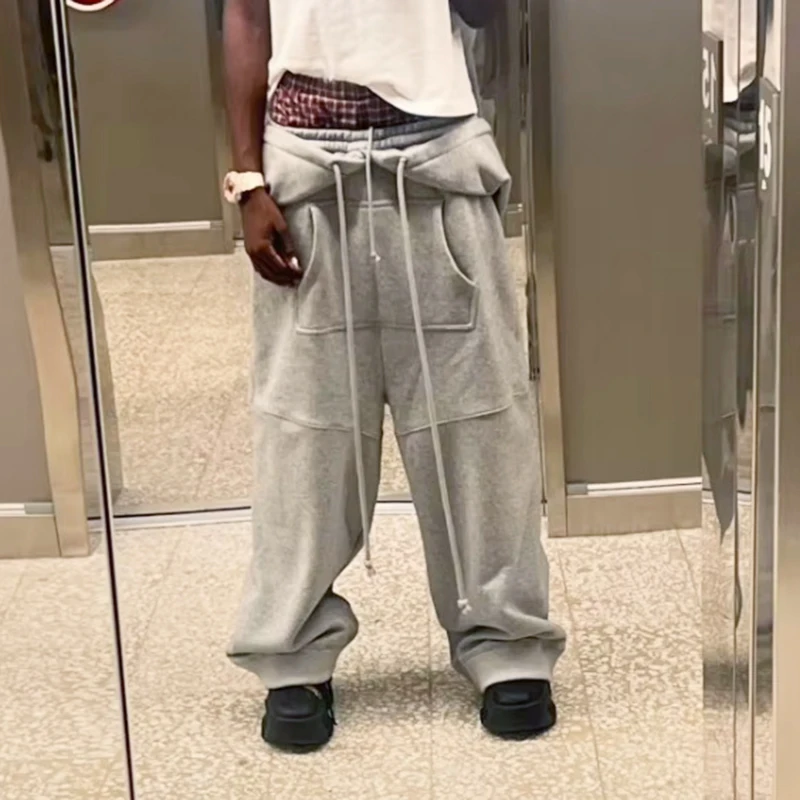 

Хип-хоп уличный стиль толстовка в форме брюк свободные прямые брюки персонализированные креативные новые модные брюки удобного кроя