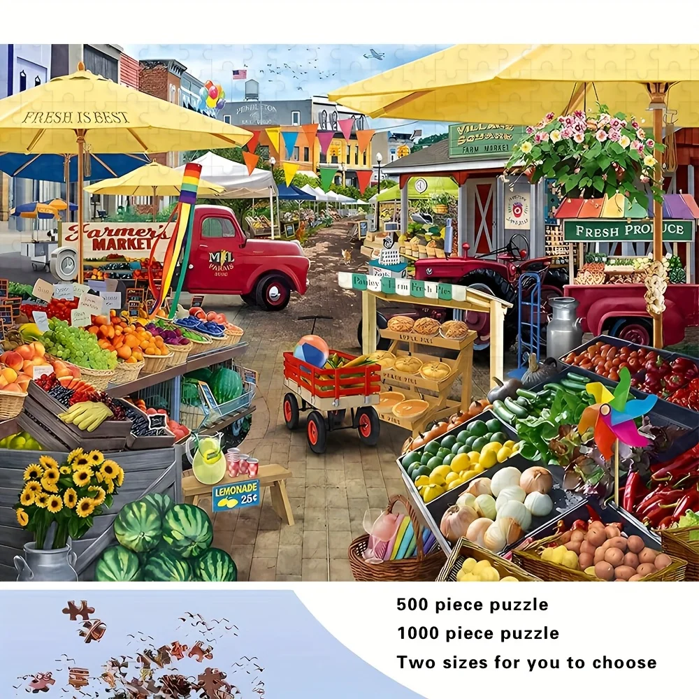 500/1000pcs for adults Jigsaw Puzzle - Challenging Large-Scale Brain Teaser with Complex Pictures, Stress Family Game Night, P
