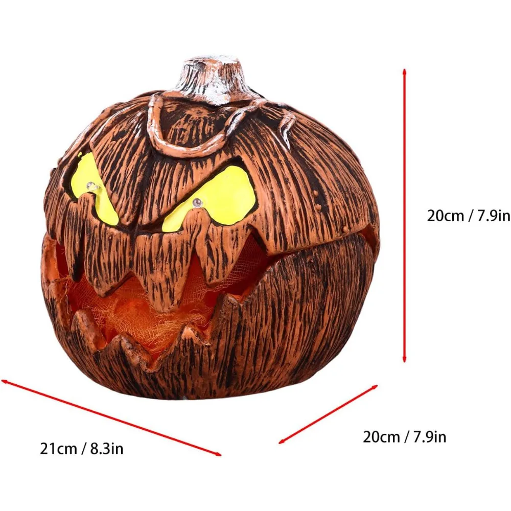 Halloween Decoration Talking Pumpkins, Light Up Pumpkin Face Talking Halloween Animatronics, Animated Extendable Pumpkin Toy for