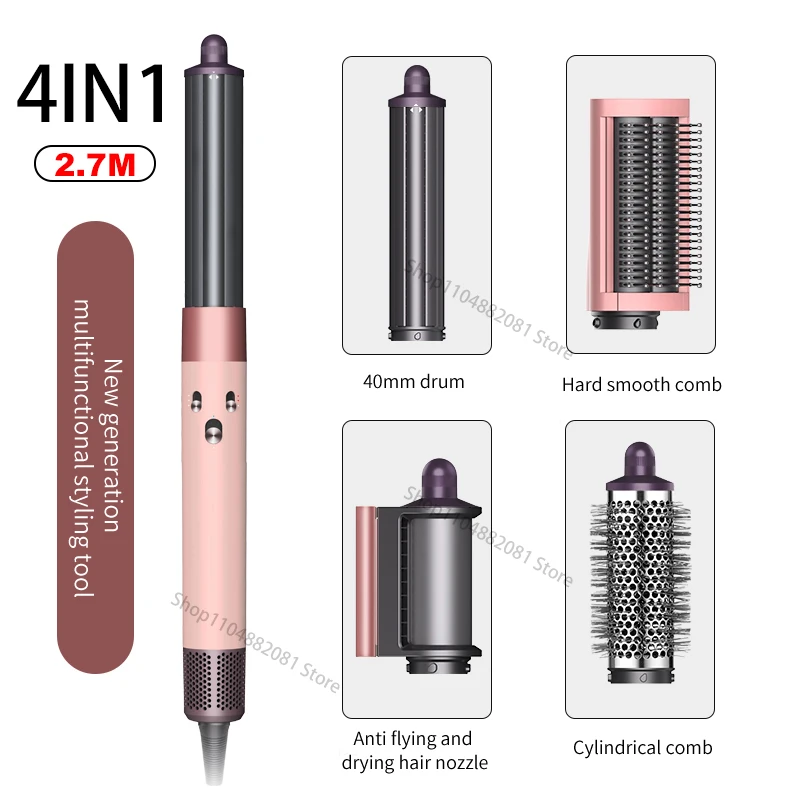 6IN1 Föhn Borstel Wrap 30/40mm Thermische Curling Rechttrekken 1300W Hot/Koude Lucht Auto haar Styling Elektrische Haardroger Borstel - afbeelding 1