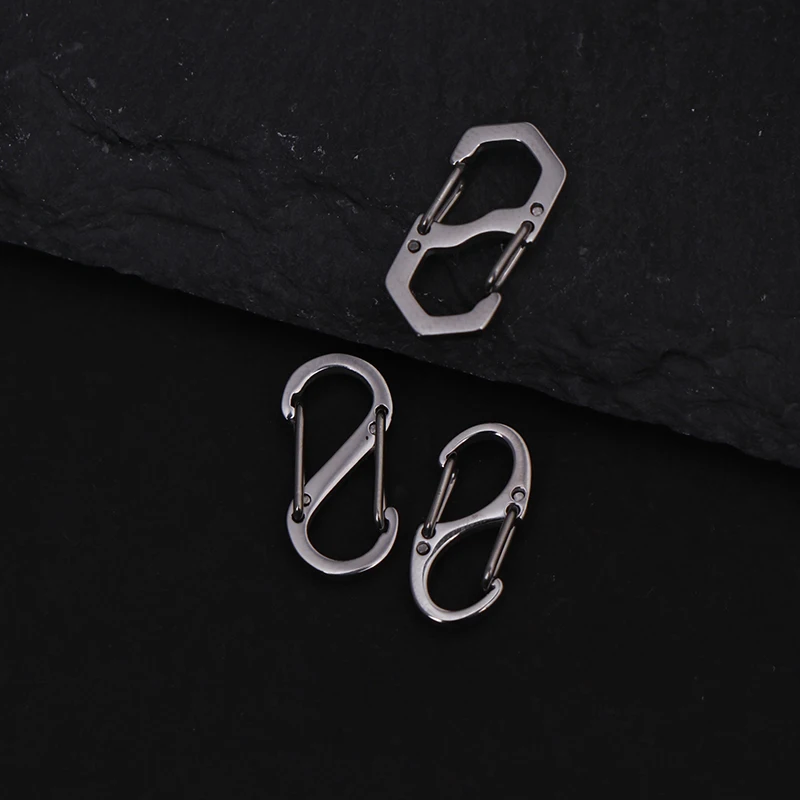 1 قطعة خطاطيف قافلة للسرقة للتخييم في الهواء الطلق على ظهره مشبك S-نوع حلقة تسلق معدنية مزدوجة السنانير قفل سلسلة المفاتيح الصغيرة #6