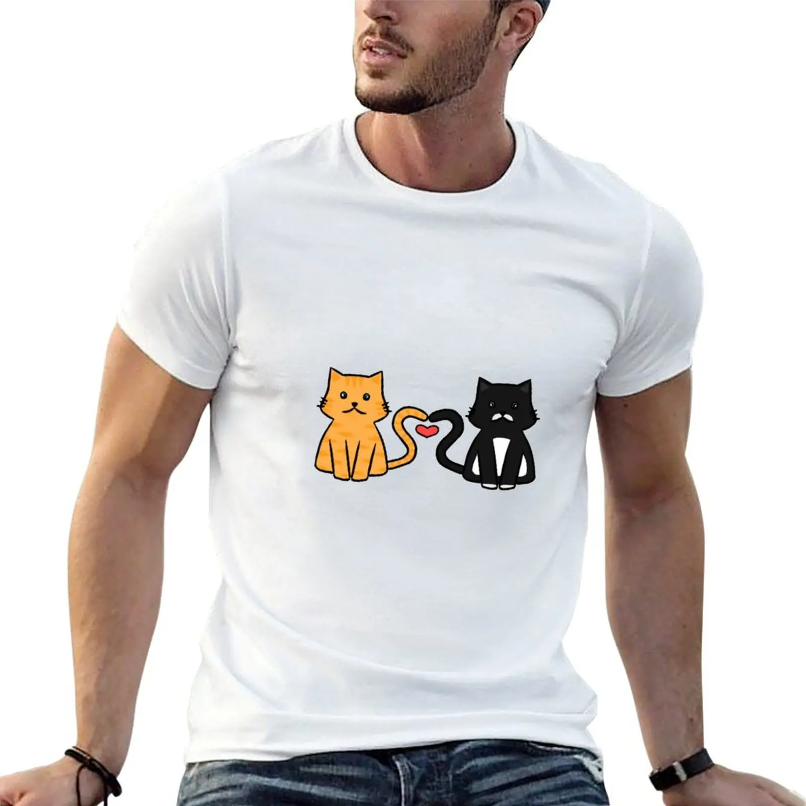 Gin The Ginger Cat and Rexy The Tuxedo Cat - A CATastrophic Love Story T-Shirt Basic All Season Solid T-Shirt