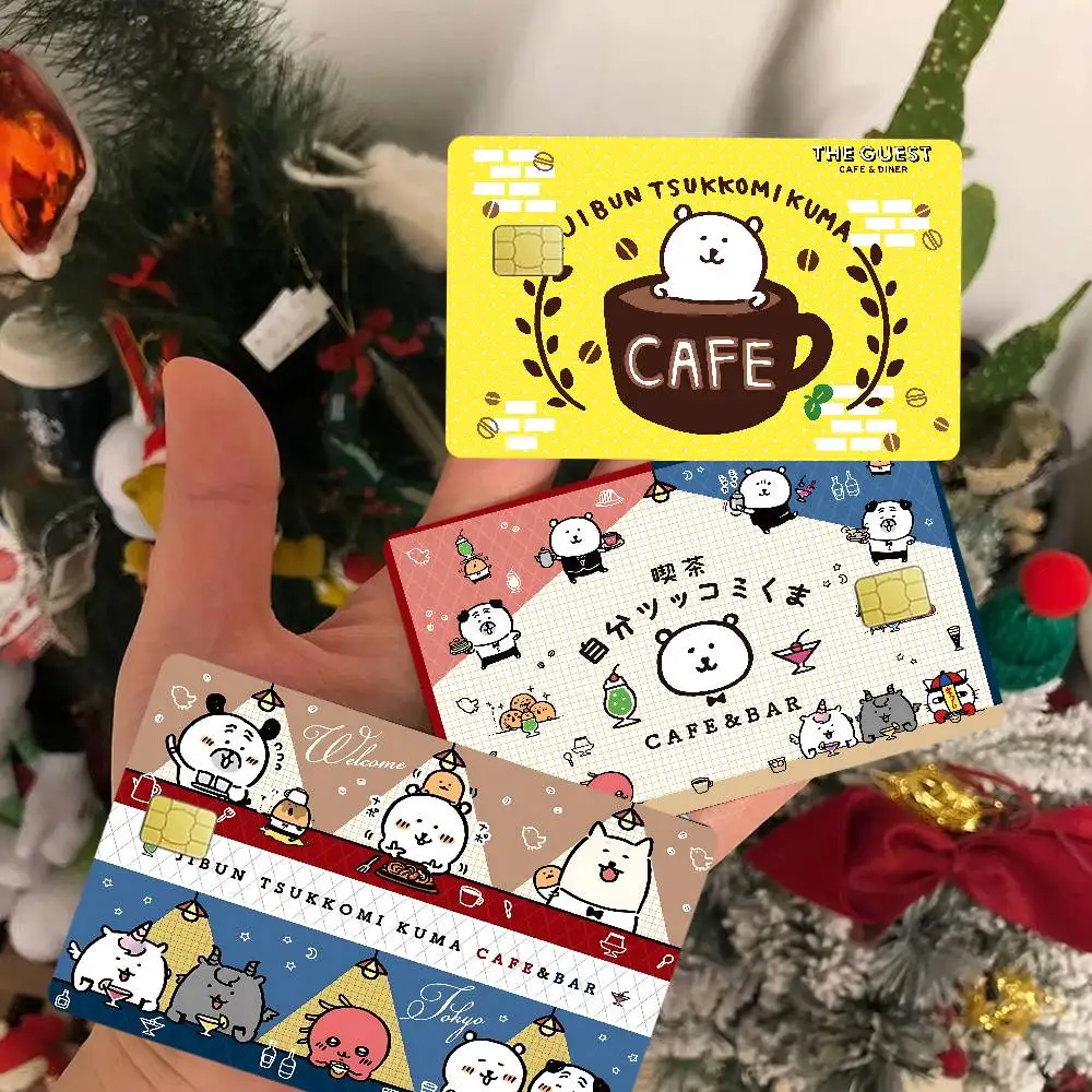 Cute J-Joke Bear Fashion Matte Gold Silver Black Matte Film Skin Sticker Tape For Bank Credit Debit Card