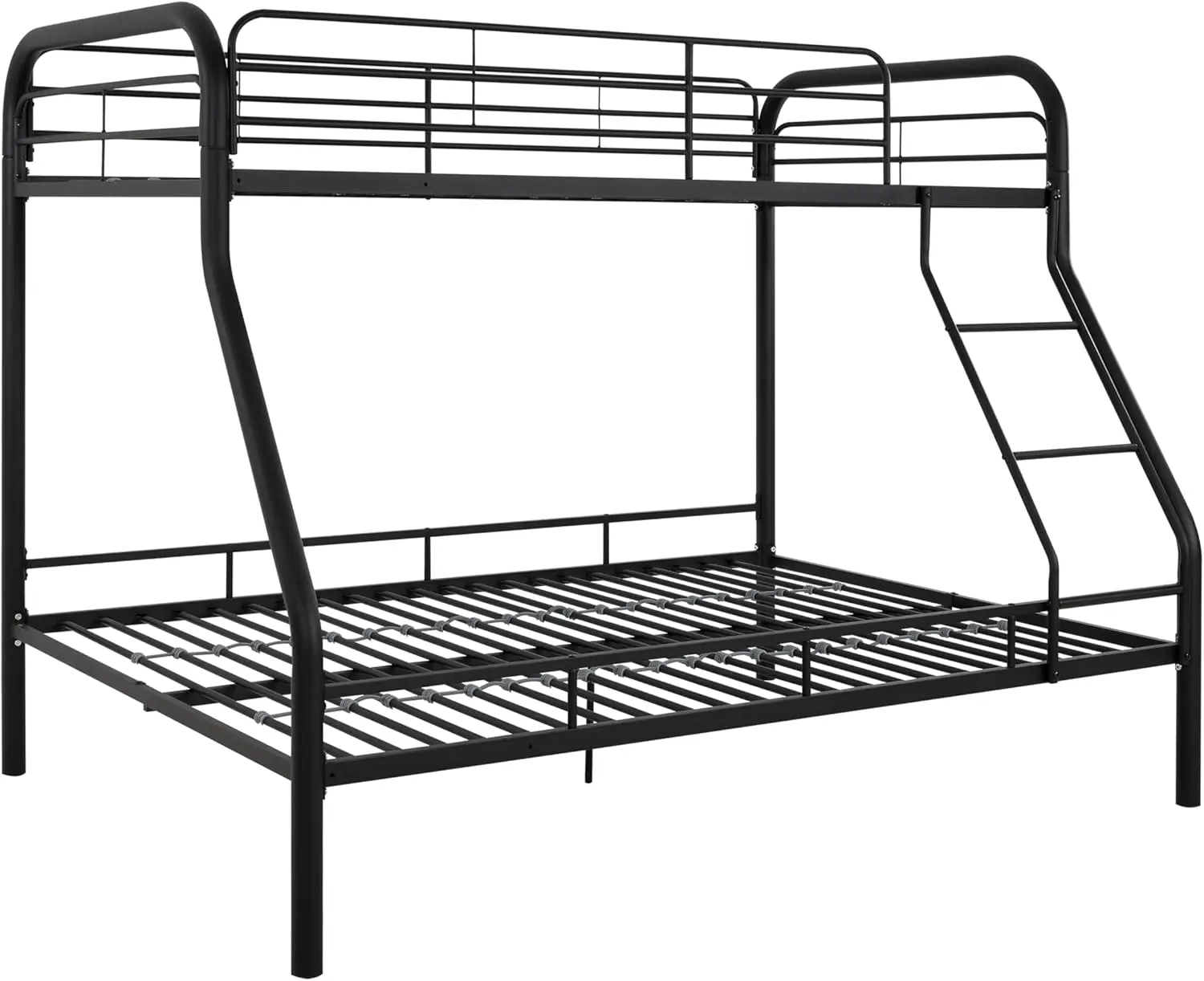 Bunk Beds Twin Over Full Size, Heavy Duty Metal Bunk Bed with Safety Guardrails, Angled Ladder,  Storage, capacity - for Kids an