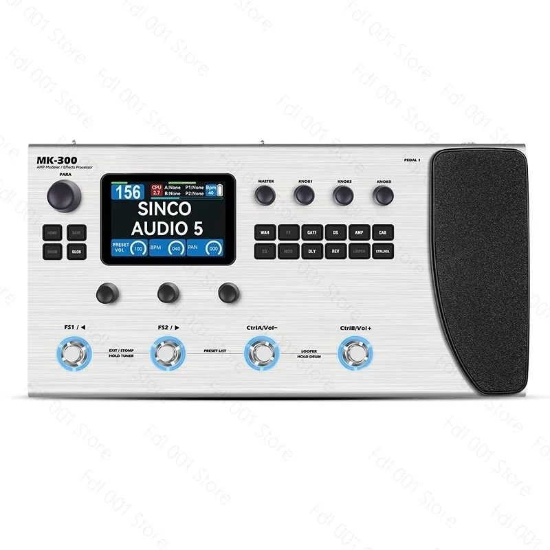 

M-VAVE MK-300 Multi-Function Guitar/Bass Effector Pedal | 300s Looper+128 Drum Neural Modeling 120AMP/360FX