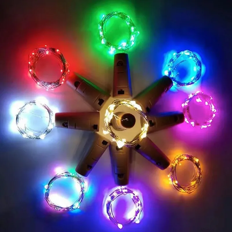 Cadena de luces LED para botella de vino, guirnalda de luces de hadas para vacaciones, árbol de Navidad, decoración de fiesta de boda, Bar, 1M, 2M, 3M