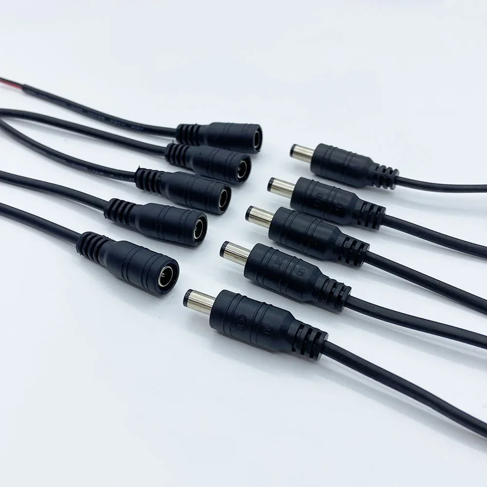 DC 12V Male Female Pigtails Power Cable 2.1mm*5.5mm 2Pin Connector Wire Power Plug Cord for CCTV Camera Router LED Strip Lights image 4