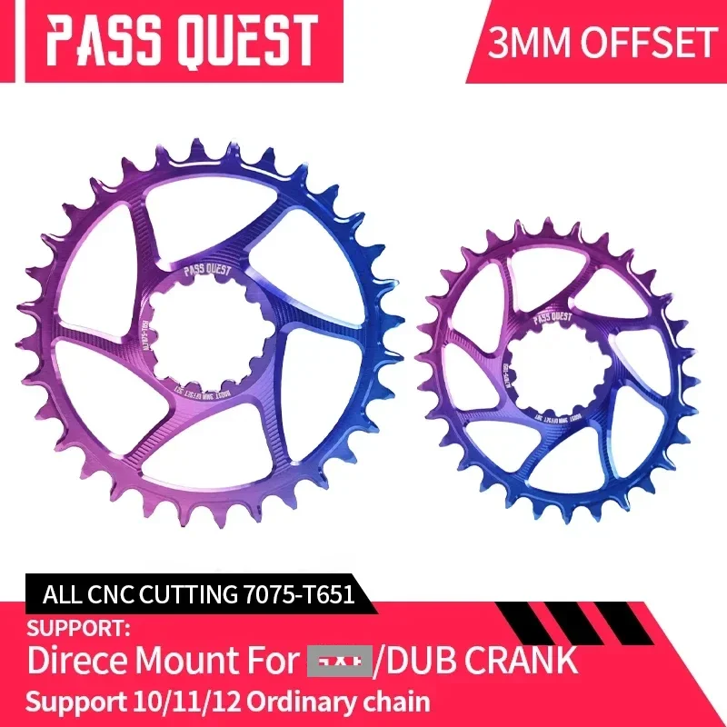 

PASS QUEST for DUB Round colourfur OVAL Gradient Narrow Wide Chainring MTB Mountain Bicycles chain parts