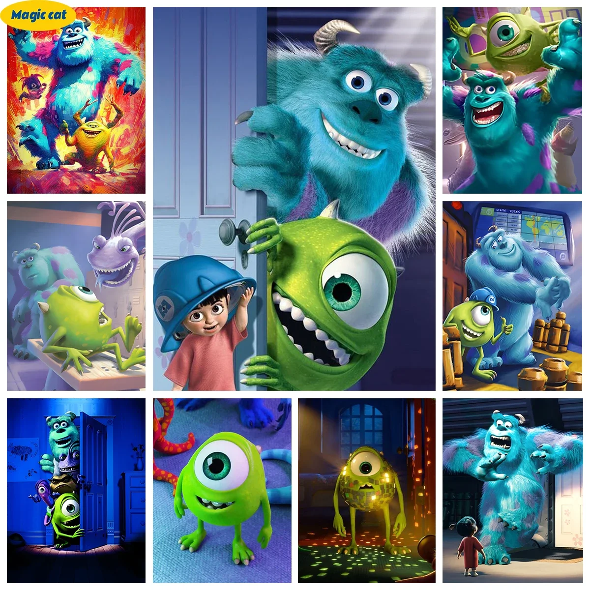 

Disney Monsters Inc - мультяшная алмазная живопись, круглая алмазная вышивка, мозаика, украшения для дома