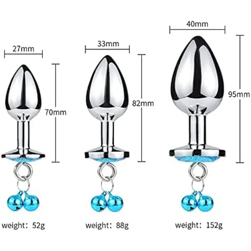 3 Size Anal Plug Metal Bell Butt Plug Prostatic Stimulation Massager Anal Dilatation Stainless Steel Couple Sex Toys for Woman