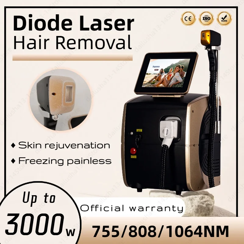 

Ice Platinum 3000W Painless Diode Hair Removal Machine 755 808 1064nm Permanent Hair Removal Professional Alexandrit Epilator