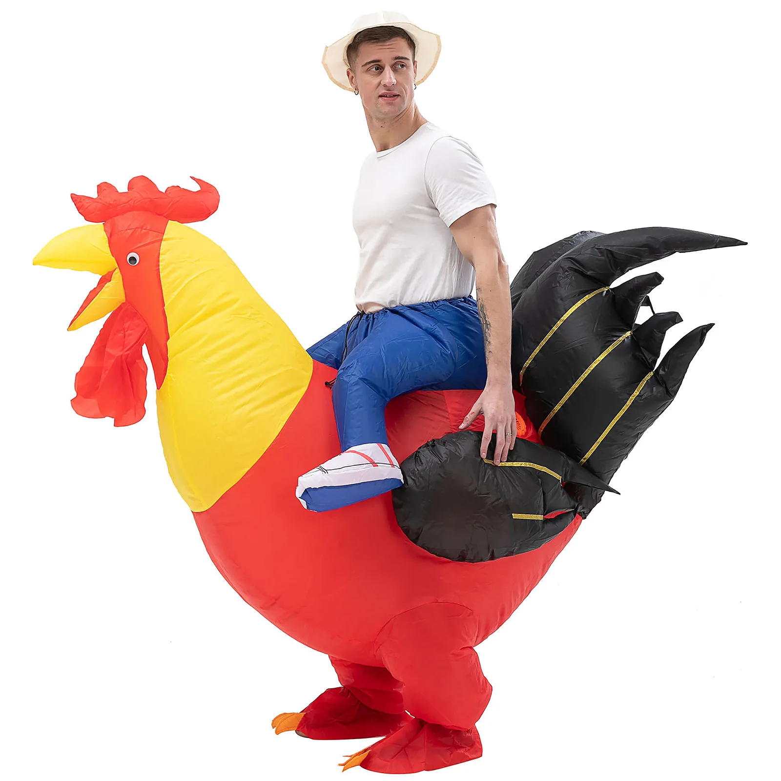 Halloween Funny Rooster Inflatable Costumes Adult Makeup Accessories Party Decoration Cartoon Doll Blow Up Outfits Stage Props view 6
