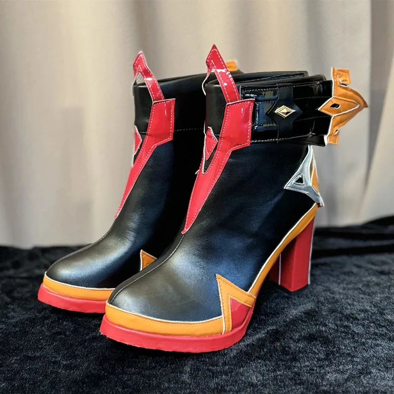 Mavuika Scarpe Gioco Genshin Impact Mavuika “Pyro Archon” Scarpe Cosplay Stivali da donna con tacco alto