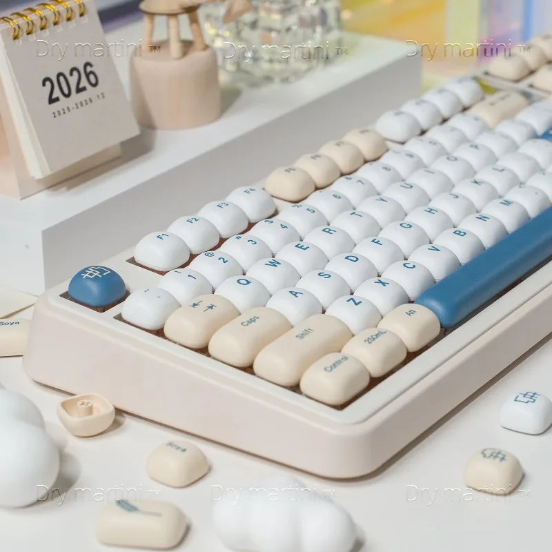 Small Steamed Bun Theme Keycaps Set Customized MOG Sublimation PBTKeyboard Caps for Mechanical Keyboard Creative Accessories