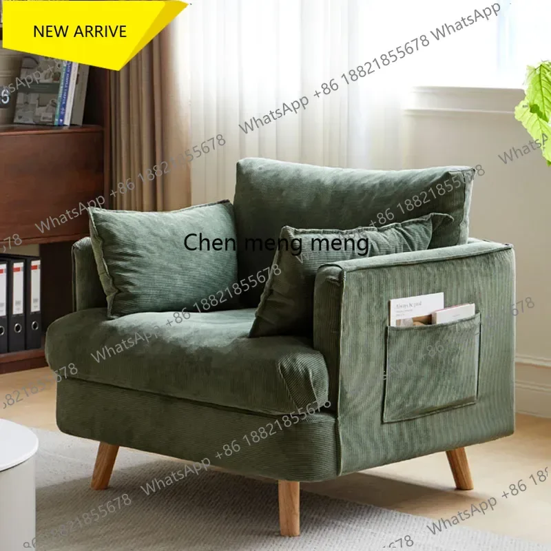 A178  Vintage Living Room Chair Reading Green Normal Armrest Fabric Chair Back Support Sillones Para Sala De Estar Home Furnitur