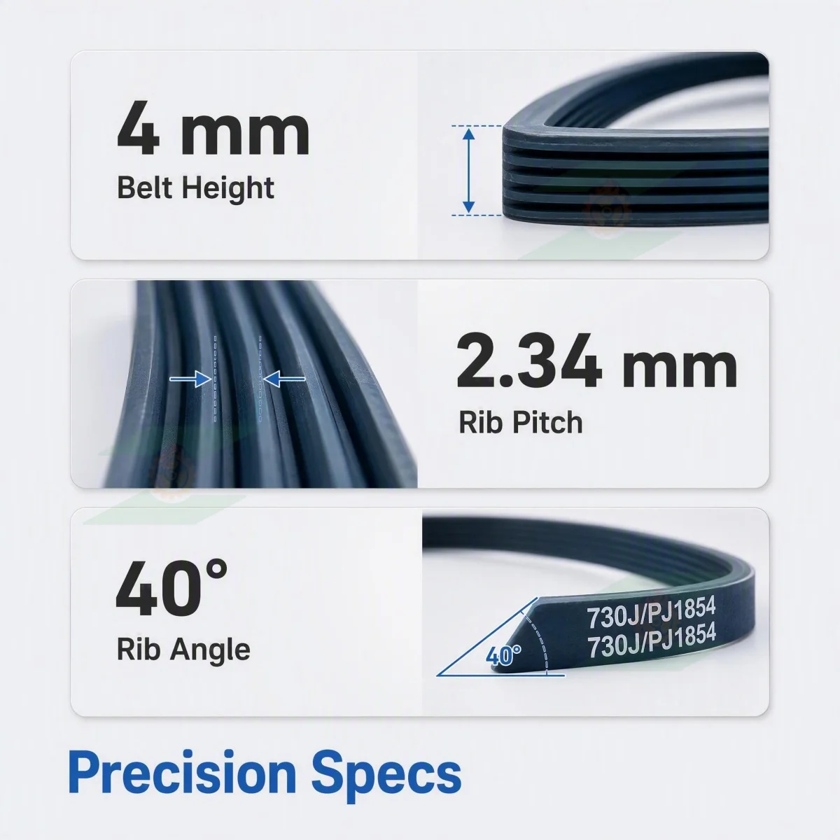 Rubber multi wedge belt PJ440 PJ450 PJ460 PJ550 PJ650-920 multi groove belt transmission beltBelt Pitch 2.34mm