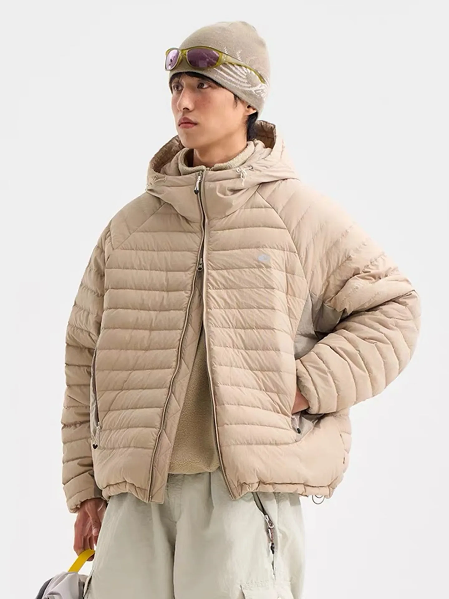 

Trendy Outdoor Windproof down Jaet Men's ort Lightweight White Du Feather Warm Coat Nylon Fabric Non-iron Treaent