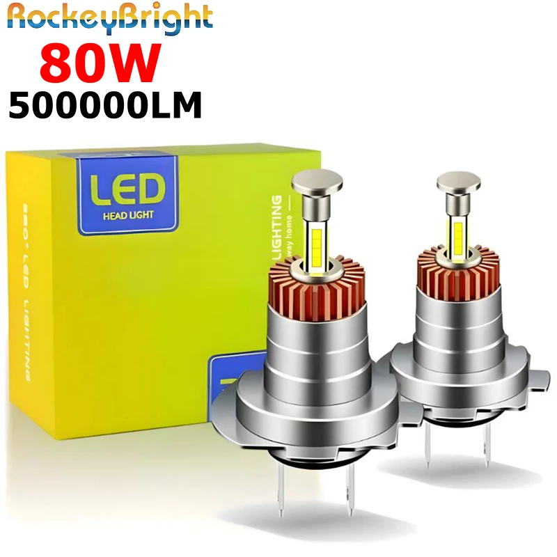 80 واط R7S 360 درجة 4 الجانب مصباح تلقائي LED المصابيح الأمامية سطوع عالية H7 H11 H4 فك نماذج السيارات الأوروبية #1