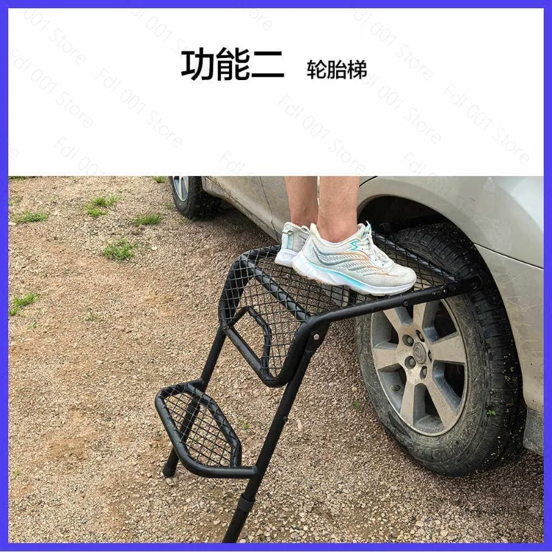 Outdoor Folding Ladder and Table Combination with Durable Lightweight Structure Multi-Functional Camp Tool for RV Travel Camping
