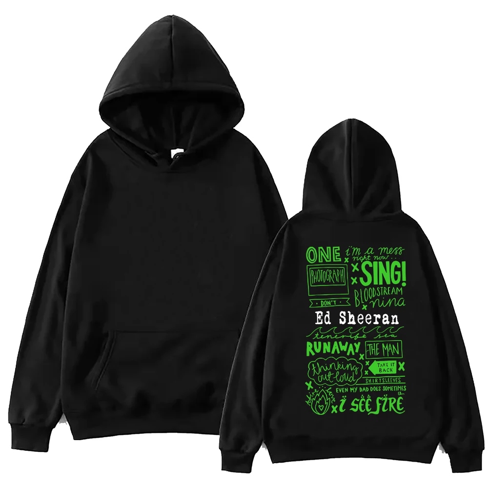 

Funny Ed Sheeran Songs' Name Style Hoodie Harajuku Pullover Tops Sweatshirt Fans Gift