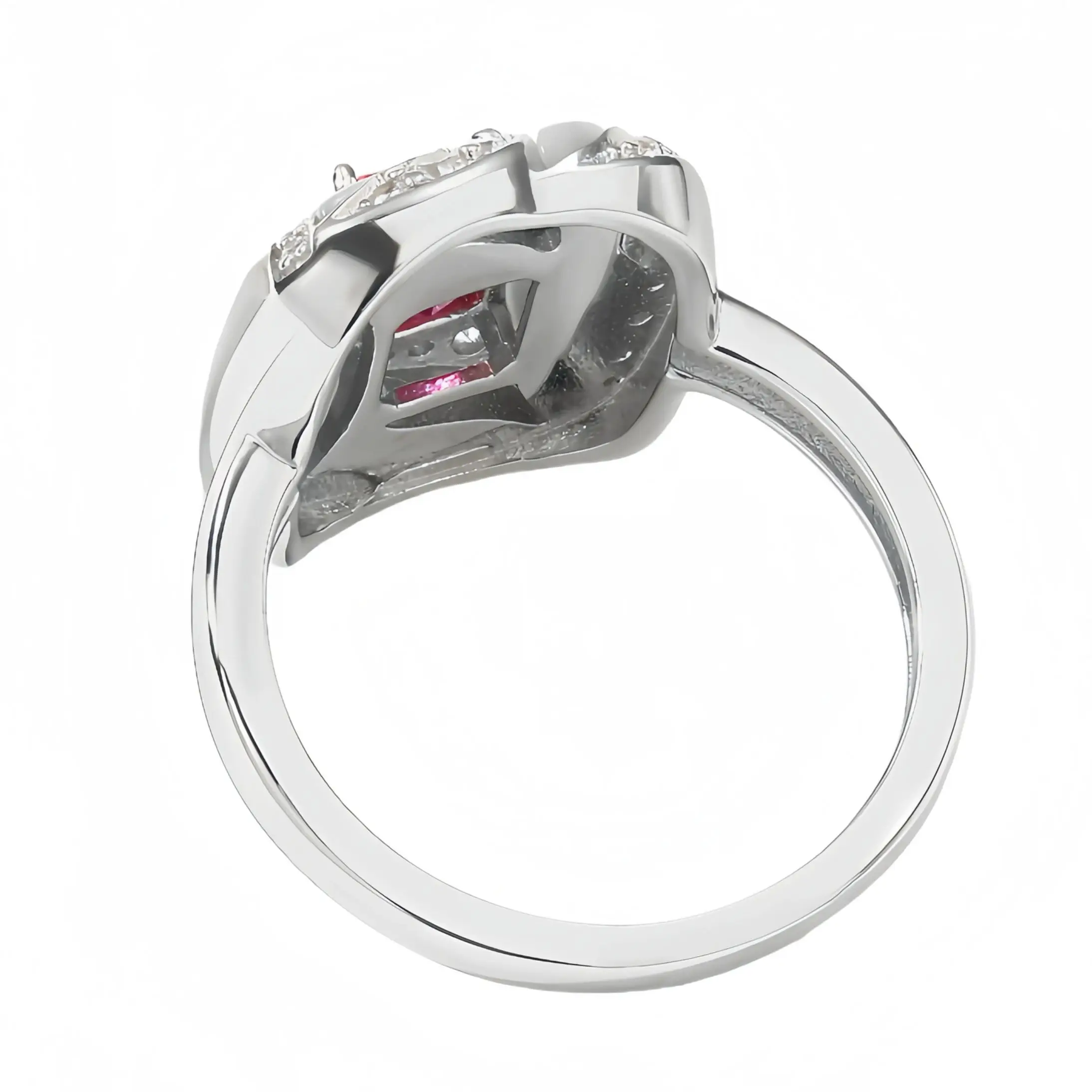 WINKIN WINSIN ماركة MST جودة عالية 925 فضة مربع شل حلقة مختبر نمت عالية الكربون خواتم الماس غرامة مجوهرات