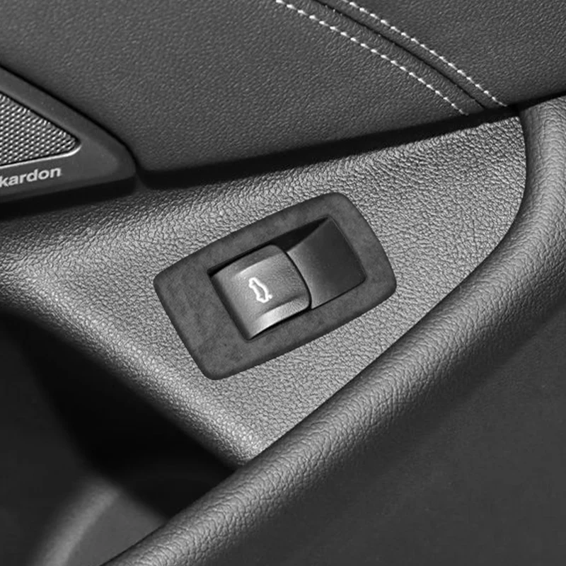 For BMW 5 Series G30 G38 6GT Car Trunk Button Decorative Trim Frame Sticker Interior Custo Tuning Accessories Made of Alcantara