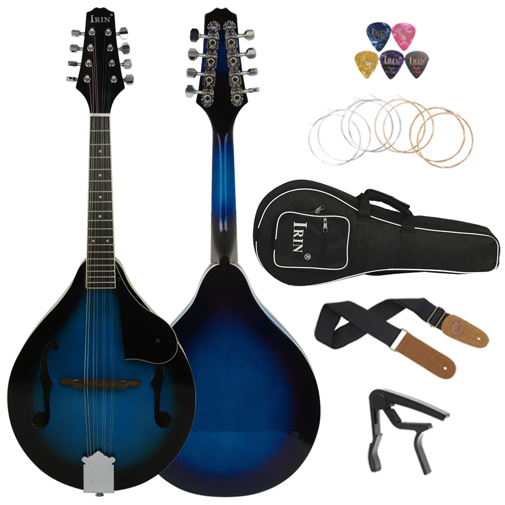 

IRIN Mandolin 8-String Guitar A Style Acoustic Mandolin Stringed instruments with Bag String Capo Strap Pick Guitar Accessories