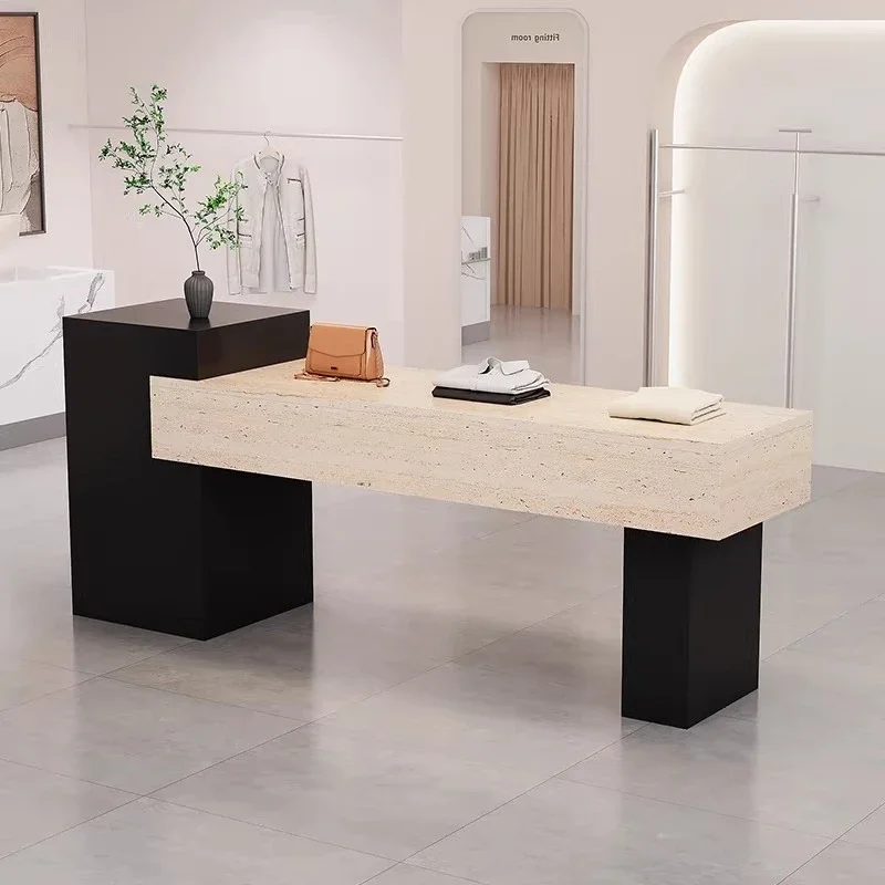Women Clothing Reception Desk Workstations Clothing Store Island Display Table Storage Cabinet Shopping Mall Decoration Cabinets