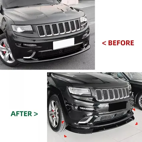 For Jeep Grand Cherokee SRT Trackhawk 2014-2021 Glossy Black Front Bumper Lip 10 best sales trackhawk - №1
