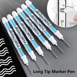 10Pcs/Set Permanent Oily Long Nib Head White Markers Pen Waterproof for Metal Perforating Pen Home Improvement Punching Supplie