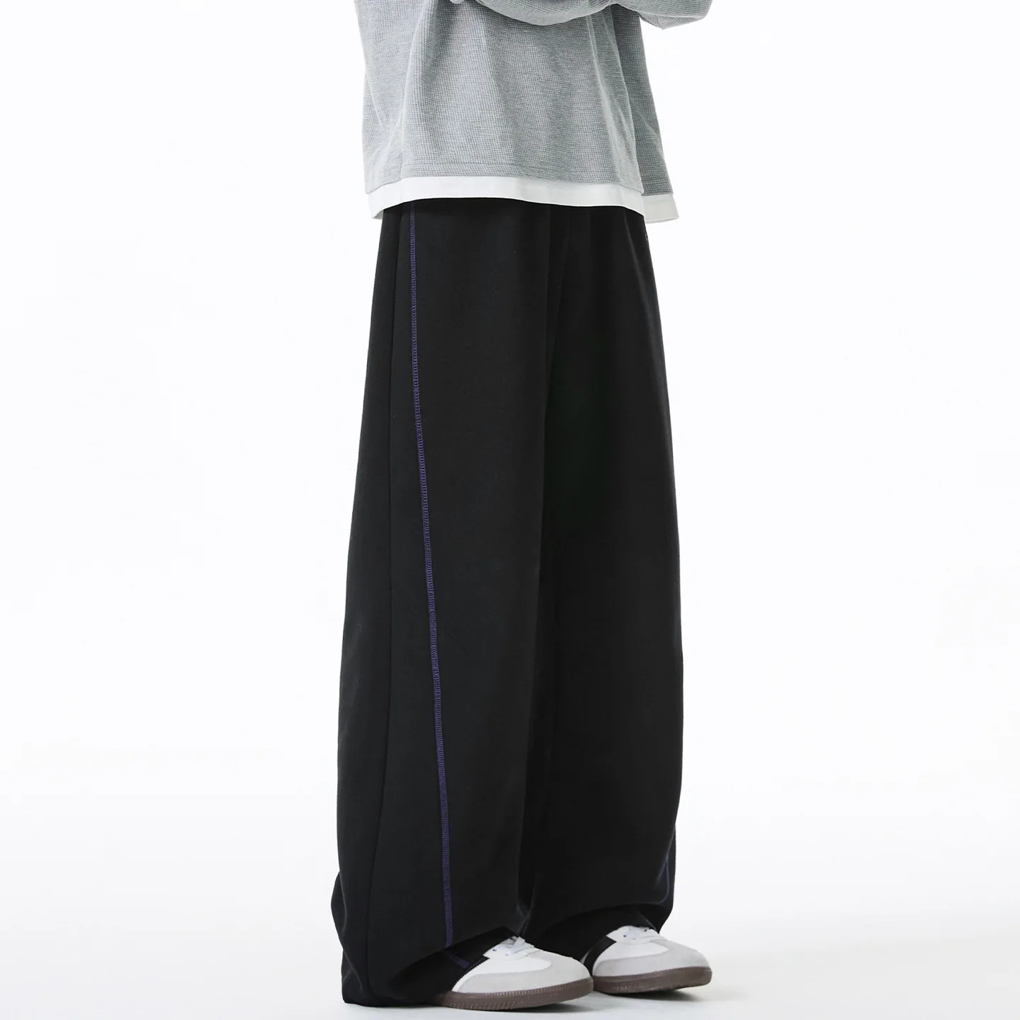 

Сверхмощные осенне-зимние новые модные мужские свободные прямые спортивные брюки, мужские повседневные модные простые базовые брюки для бега, одежда