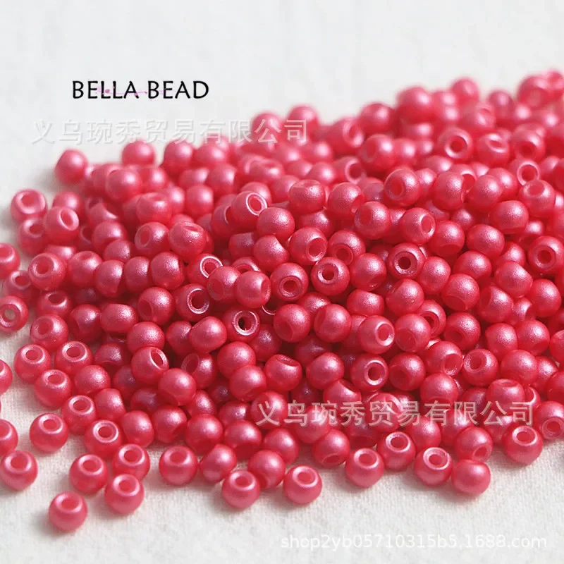 2/3/4mm High Protection Pearl Powder Solid Color Glass Rice Beads Handmade DIY Bead Bead Loose Bead Bracelet Necklace 10g