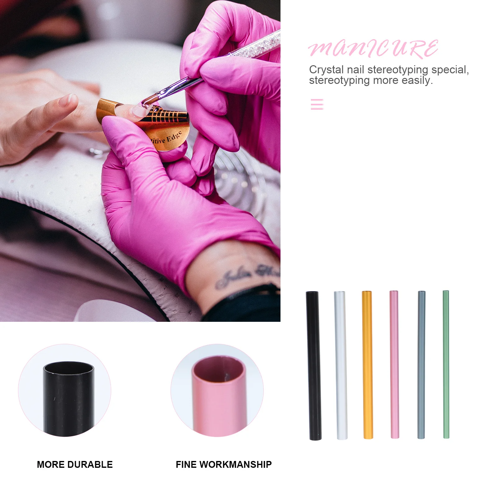 

12pcs Nail Shaping Stick Art Tube Curve Rod Full Cover Tips Forms Acrylic Nails Care Kit Sticker Guide Tools Professional Home