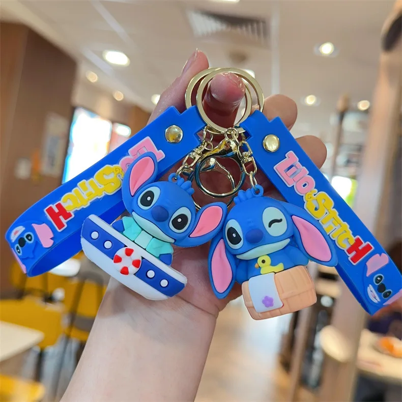 Disney Stitch Cartoon Doll Keychain Women's Shoulder Bag Pendant Kawaii Stitch Students Backpack Handbag Pendant Toys Gifts