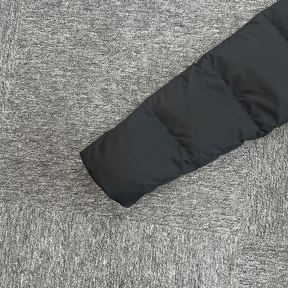 SY-71 موجة سترة منتفخة سوداء دافئة للرجال سميكة الشتاء هوديي عارضة أزياء أسفل معطف ملابس الشارع الشهير