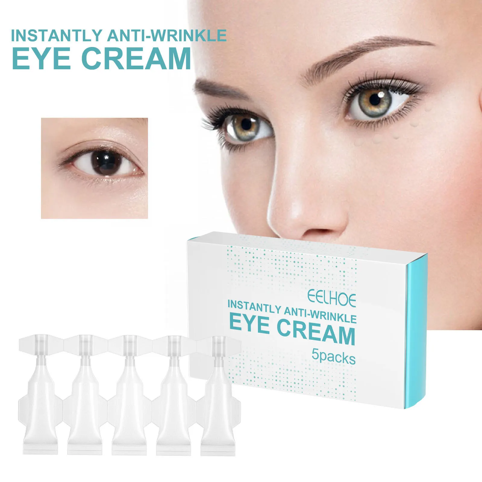 EELHOE Anti Wrinkle Eye Cream Fade Dark Circles Remove Eye Bags Against Puffiness Nourish Moisturizing Hyaluronic Acid Eye Cream