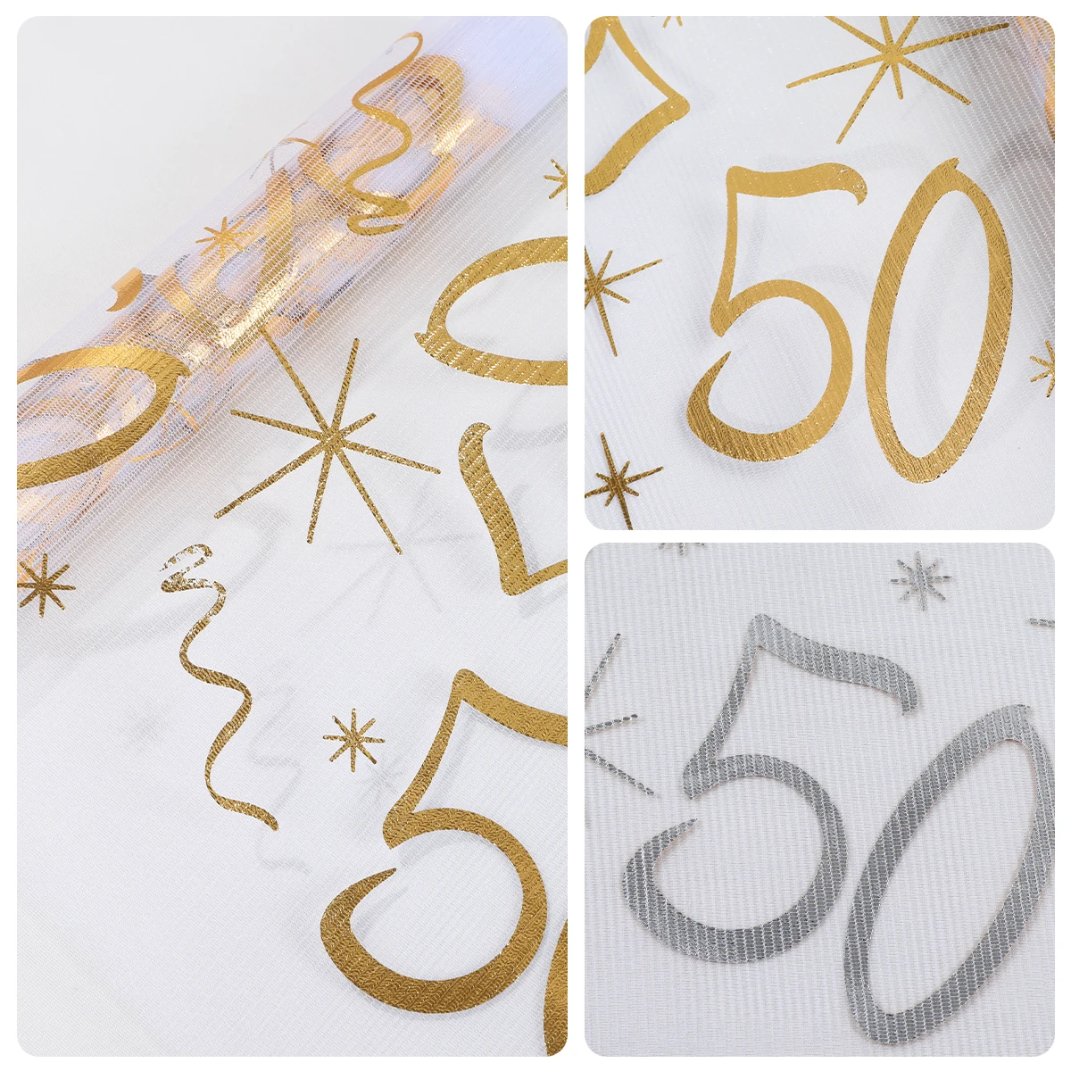 Gold Table Runner 50th 60th Birthday Party Decor Gold Table Runner Party Gold Foil Mesh Gold Silver Sequin Thin Roll Table Decor