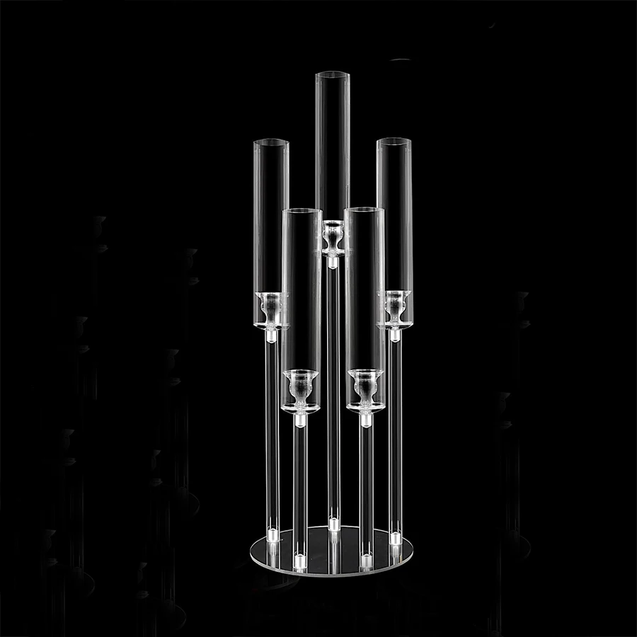 1PC 5 Arms Acrylic Candelabras Centerpieces for Wedding Party Birthday Christmas Dinning Room Decorations