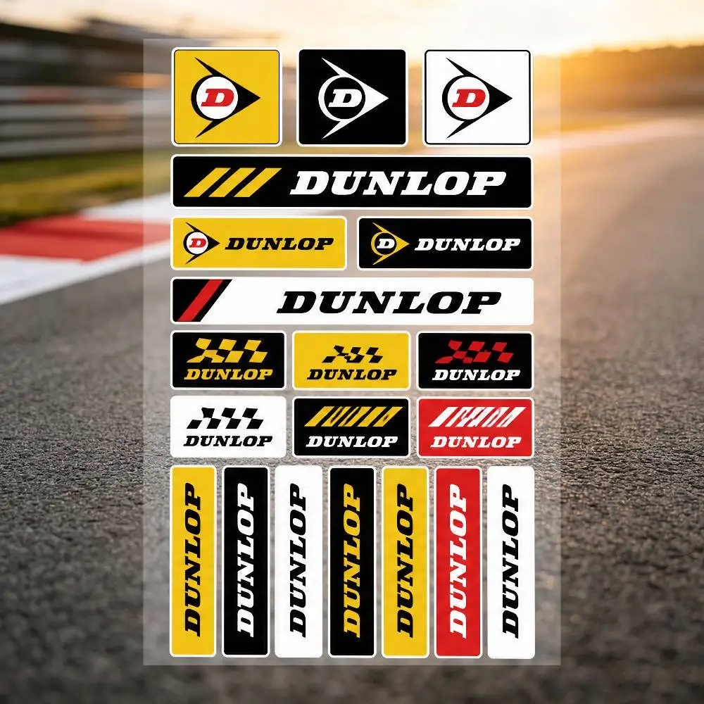 Dunlop High Visibility Reflective Waterproof Decal Scratch Hide Sticker Fit Car Motorcycle Helmet Refrigerator