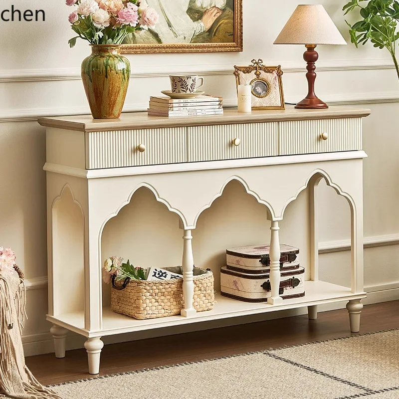 ZML خزانة مدخل من الخشب الصلب لغرفة المعيشة، خزانة تخزين مثبتة على الحائط، خزانة جانبية #3