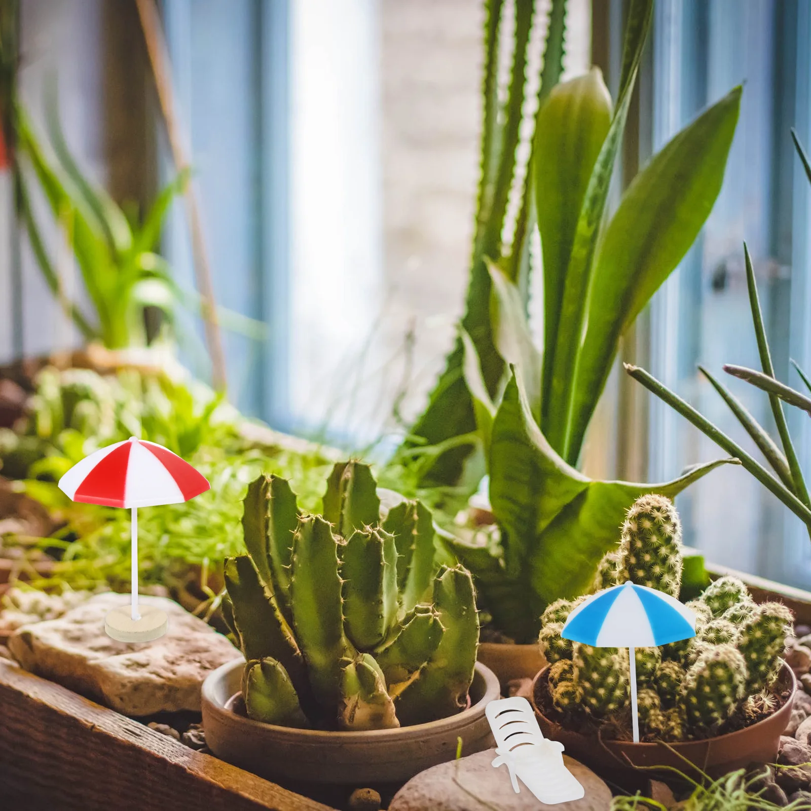 

7Pcs Resin Miniatures Ocean Scene Craft Ornaments Beach Chair Boat Sun Umbrella Home Decoration Resin Miniatures